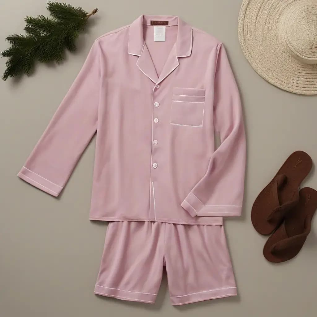 Minimalist Solid Color Pajama Set For Men