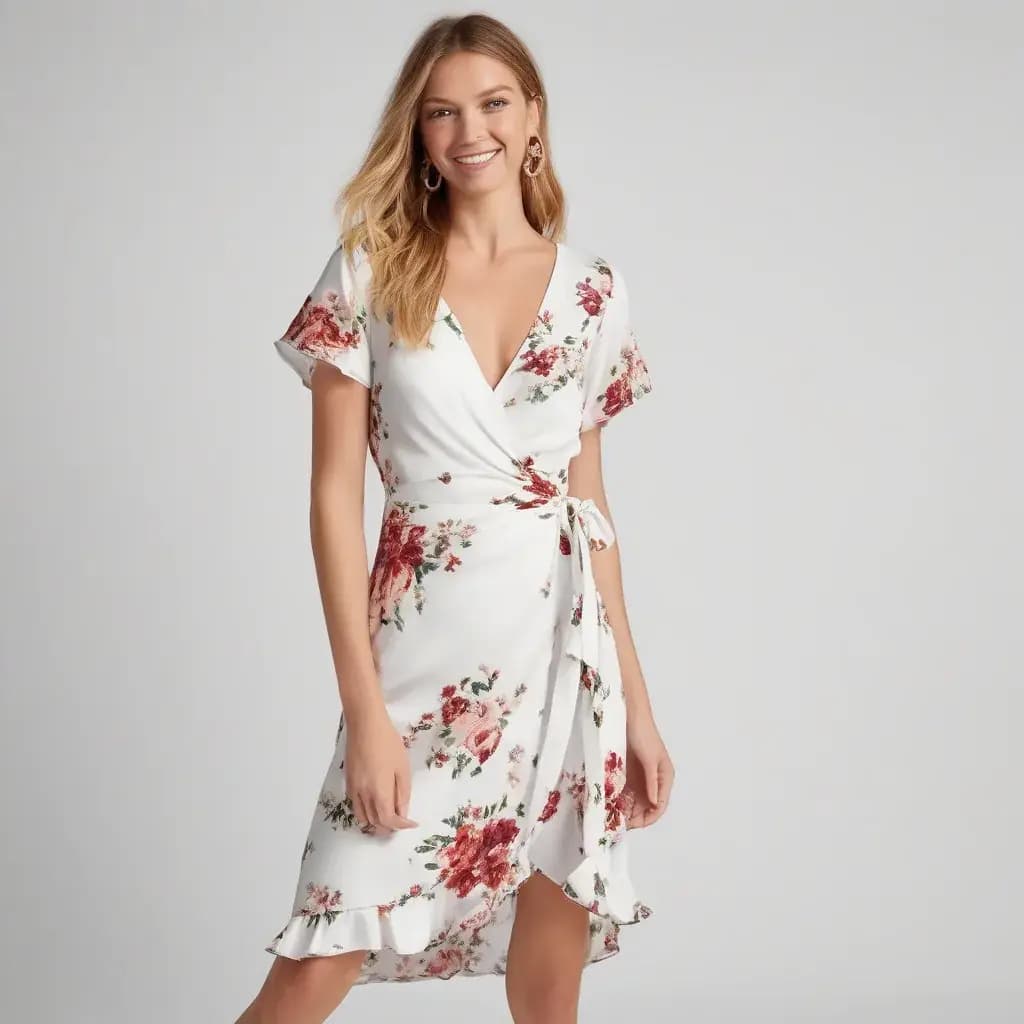 Floral Print Wrap Dress