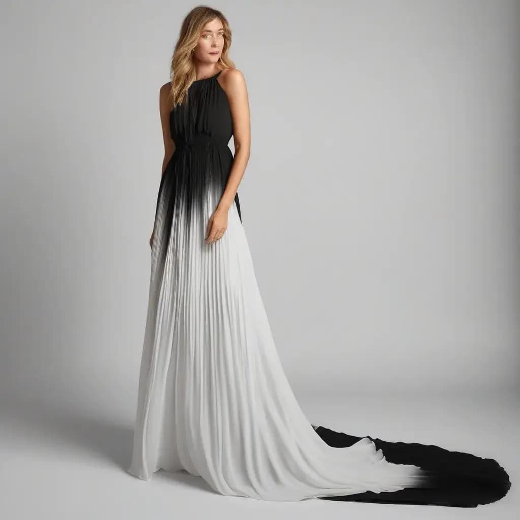 Chiffon Pleated Maxi Dress