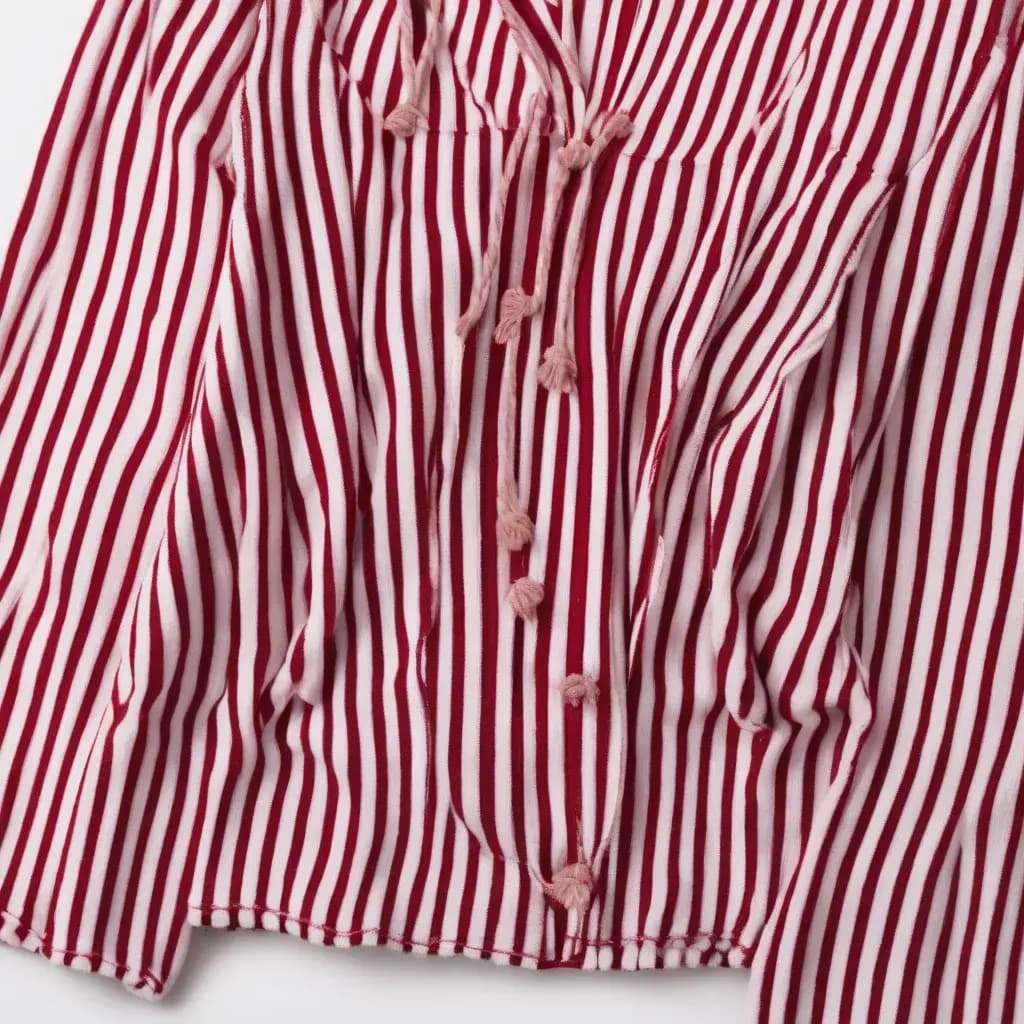 Striped Soft Knit Pajama Top And Bottom